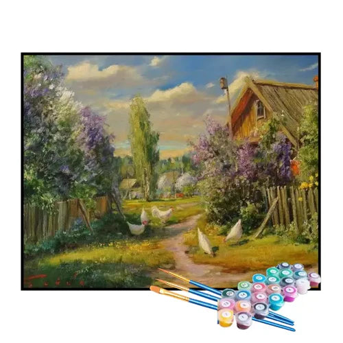 Kit de Pintura Numerada - Fazenda Simples e Feliz