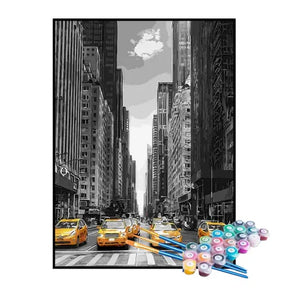 Kit de Pintura Numerada - Cidade dos Táxis Amarelos