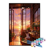 Kit de Pintura Numerada - Sala das Flores na Casa de Praia