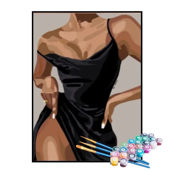 Kit de Pintura Numerada - Vestido Preto