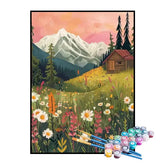 Kit de Pintura Numerada - Chalé no Campo Florido