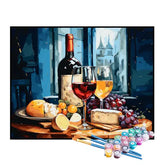 Kit de Pintura Numerada - Queijos e Vinho