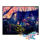Kit de Pintura Numerada - Cogumelos Iluminados