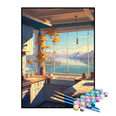 Kit de Pintura Numerada - Cozinha com Vista para o Lago