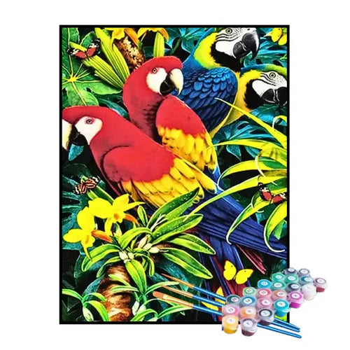 Kit de Pintura Numerada - Araras Unidas