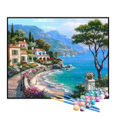 Kit de Pintura Numerada - Casas Encantadoras à Beira-Mar