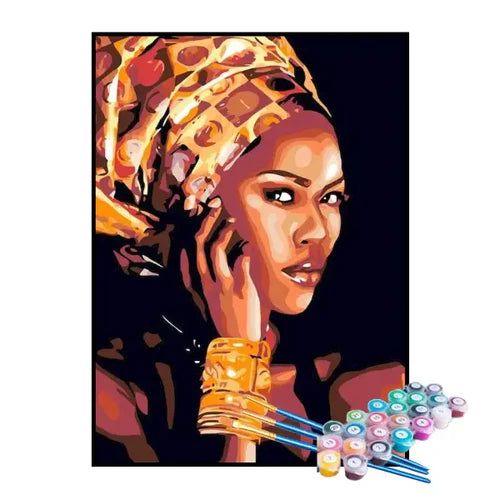 Kit de Pintura Numerada - Mulher Africana