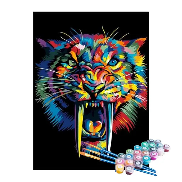 Kit de Pintura Numerada - Tigre Selvagem