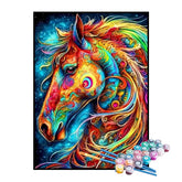 Kit de Pintura Numerada - Cavalo Mágico Abstrato