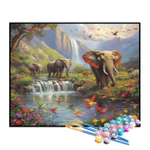 Kit de Pintura Numerada - Festa dos Elefantes na Selva