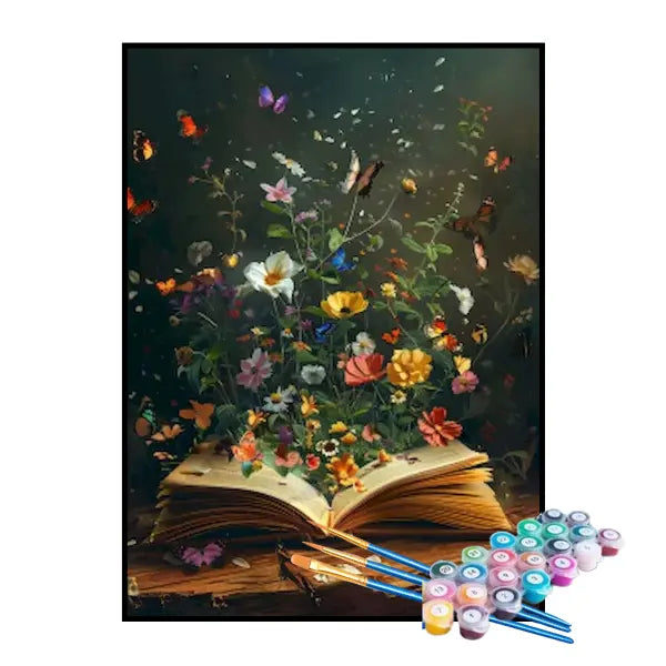 Kit de Pintura Numerada - Livros em Flor