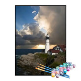Kit de Pintura Numerada - Nascer do Sol no Farol