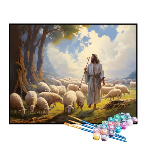 Kit de Pintura Numerada - Jesus e Seu Rebanho
