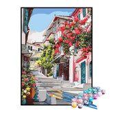 Kit de Pintura Numerada - Casas na Escadaria Florida