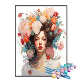 Kit de Pintura Numerada - A Garota dos Cabelos Floridos
