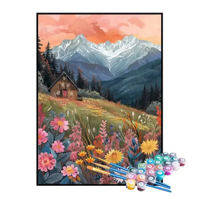 Kit de Pintura Numerada - Celeiro de Madeira no Campo