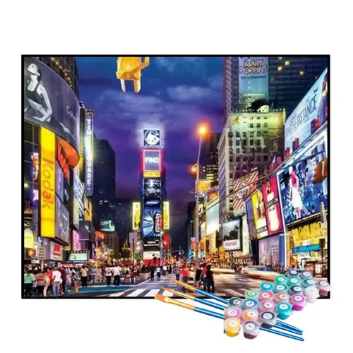 Kit de Pintura Numerada - Times Square à Noite