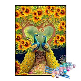 Kit de Pintura Numerada - Amor de Pavões e Girassóis