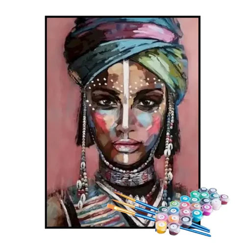 Kit de Pintura Numerada - Pintura Feminina Africana