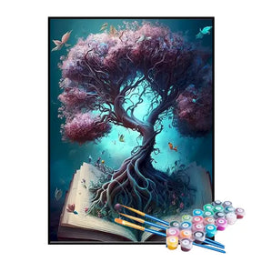Kit de Pintura Numerada - Árvore Saindo do Livro