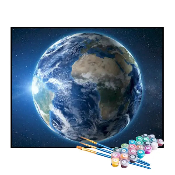 Kit de Pintura Numerada - O Planeta Terra no Espaço