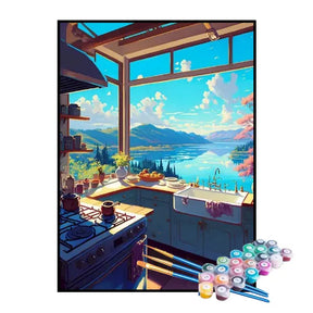 Kit de Pintura Numerada - A Bela Vista da Cozinha