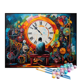 Kit de Pintura Numerada - O Homem e o Relógio da Vida