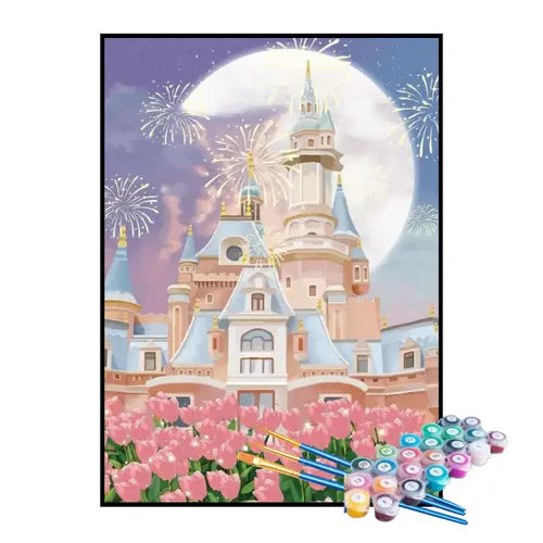 Kit de Pintura Numerada - Castelo Encantado Desenhado
