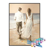 Kit de Pintura Numerada - Casal Caminhando na Areia