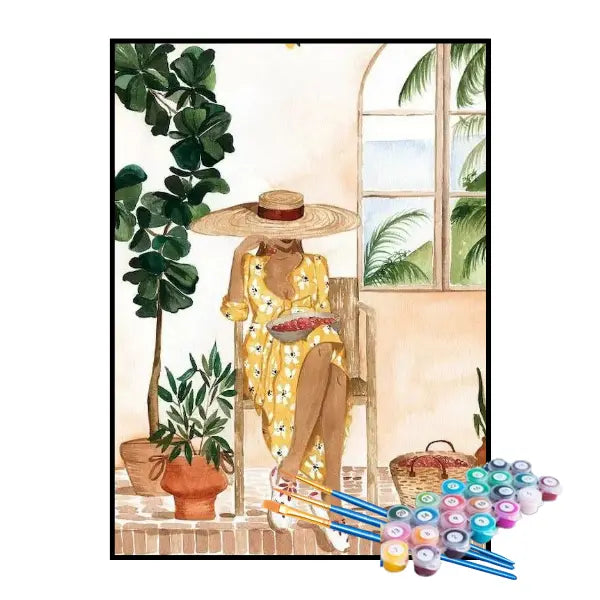 Kit de Pintura Numerada - A Tranquilidade das Férias no Resort