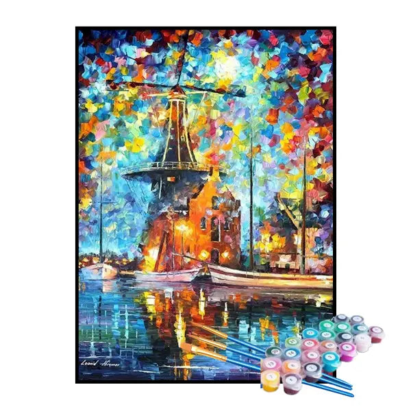 Kit de Pintura Numerada - Barcos no Moinho
