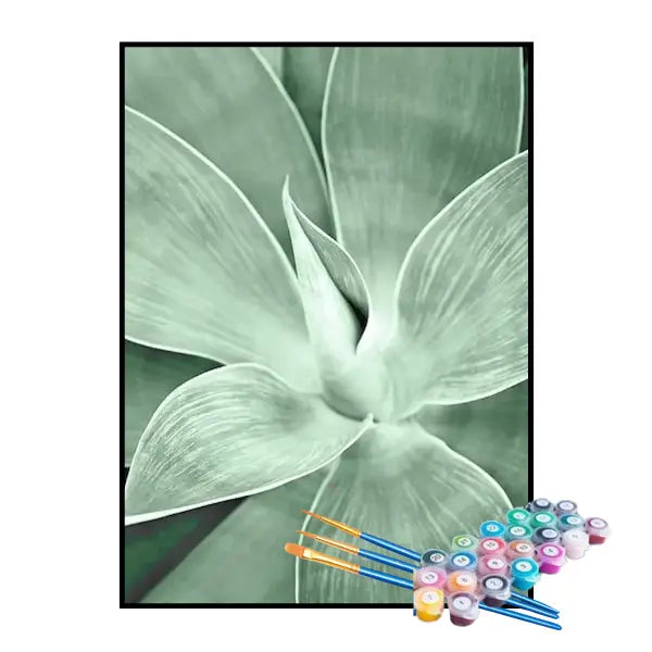 Kit de Pintura Numerada - Folhas Suculentas