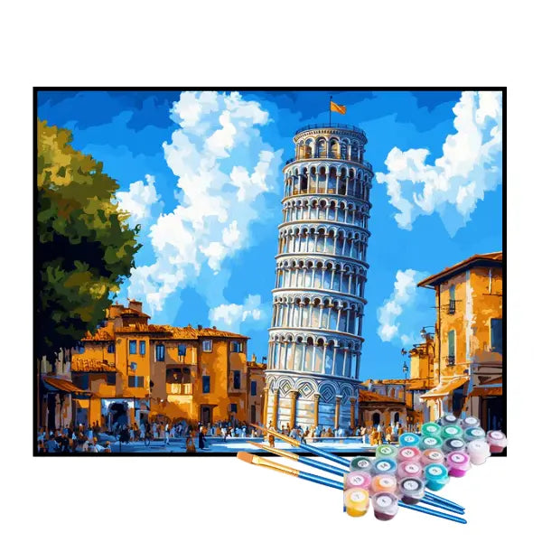 Kit de Pintura Numerada - A Torre de Pisa, Itália