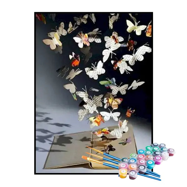 Kit de Pintura Numerada - Borboletas dos Livros