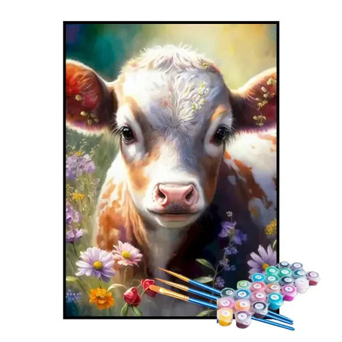 Kit de Pintura Numerada - Vaca no Campo