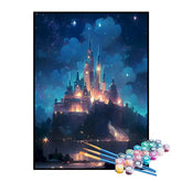 Kit de Pintura Numerada - Castelo da Disney no Topo da Montanha