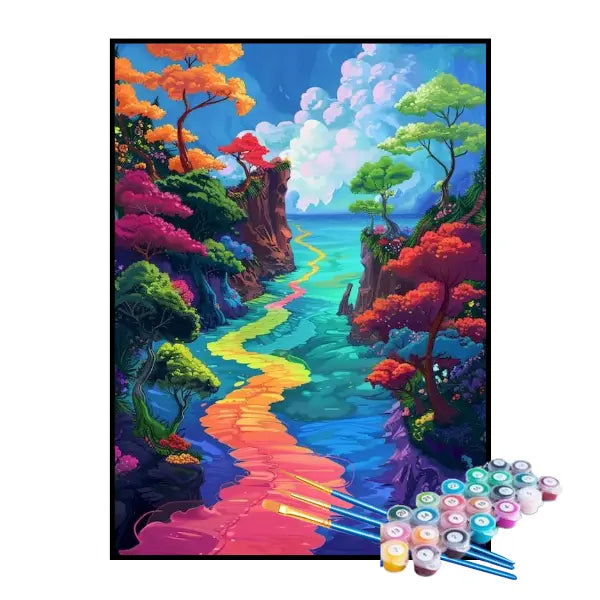 Kit de Pintura Numerada - Caminho do Arco-Íris