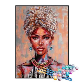 Kit de Pintura Numerada - A Beleza da Mulher Africana