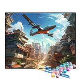Kit de Pintura Numerada - Avião na Cidade