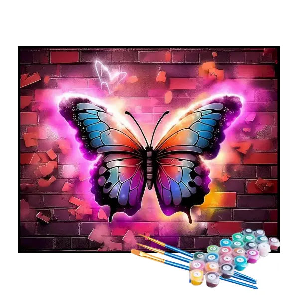 Kit de Pintura Numerada -  Borboleta na Parede