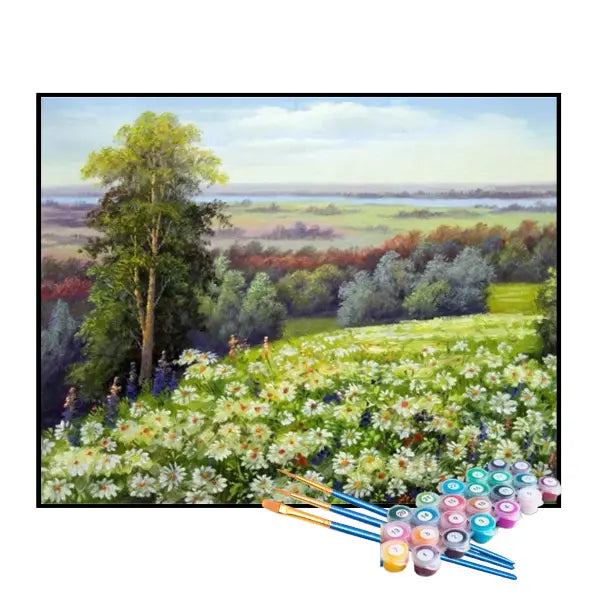 Kit de Pintura Numerada - Campos Floridos na Montanha