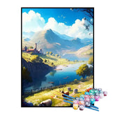 Kit de Pintura Numerada - Fazenda no Topo da Montanha