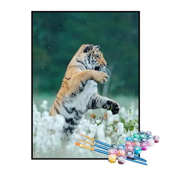 Kit de Pintura Numerada - Tigre na Selva