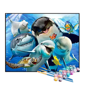 Kit de Pintura Numerada - Amigos Marinhos