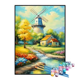 Kit de Pintura Numerada - Moinho na Fazenda