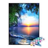 Kit de Pintura Numerada - Nascer do Sol Sobre as Ondas do Mar