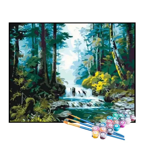 Kit de Pintura Numerada - Pintura da Cachoeira