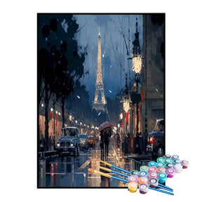 Kit de Pintura Numerada - Paris Iluminada à Noite