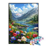 Kit de Pintura Numerada - Flores no Riacho