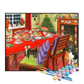 Kit de Pintura Numerada - Mesa de Jantar de Natal